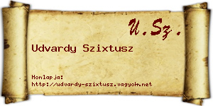 Udvardy Szixtusz névjegykártya